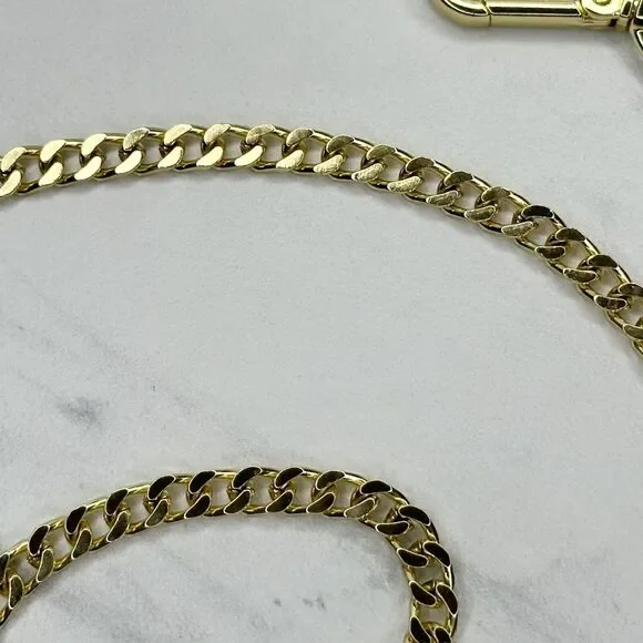 Gold Tone Flat Chain Link Purse Handbag Replacement Strap 46" ✨ - Picture 7 of 12